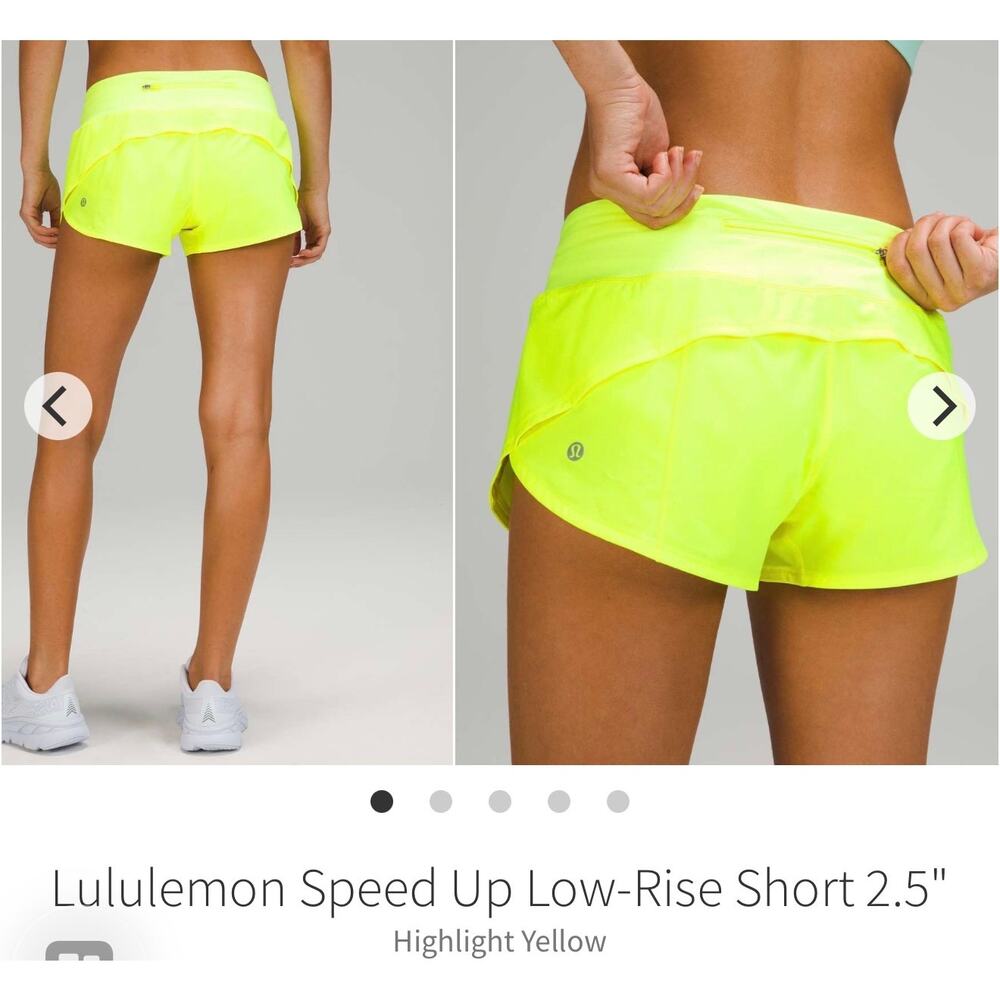 Lululemon Speed Up Low-Rise Short 2.5"
Highlight Yellow women’s sz 10